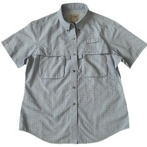 L.L Bean Light Blue Checkered Sport Shirt